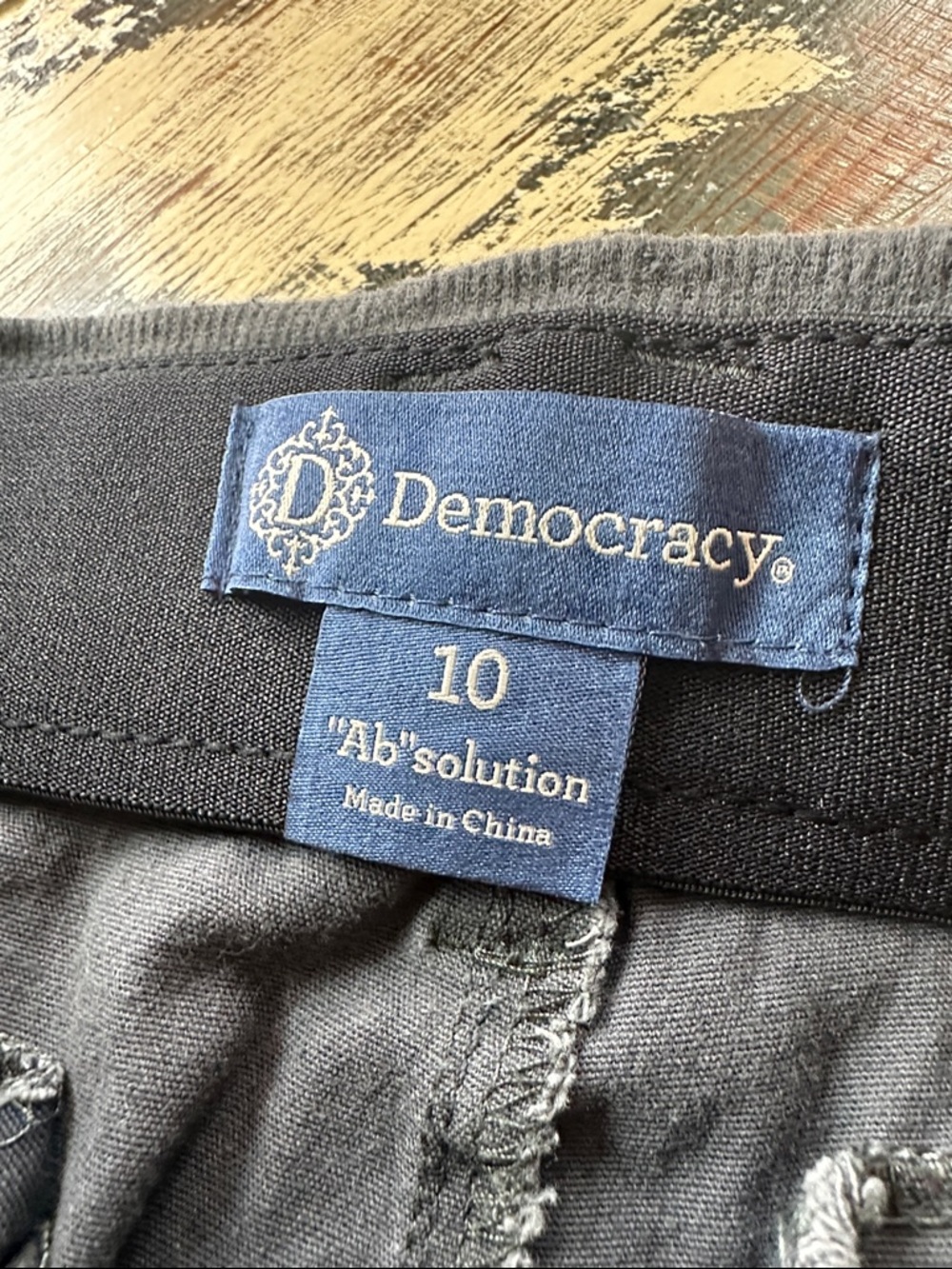 Democracy Blue Camo Pull-On Ankle Cargo Jeans - Picture 3 of 5